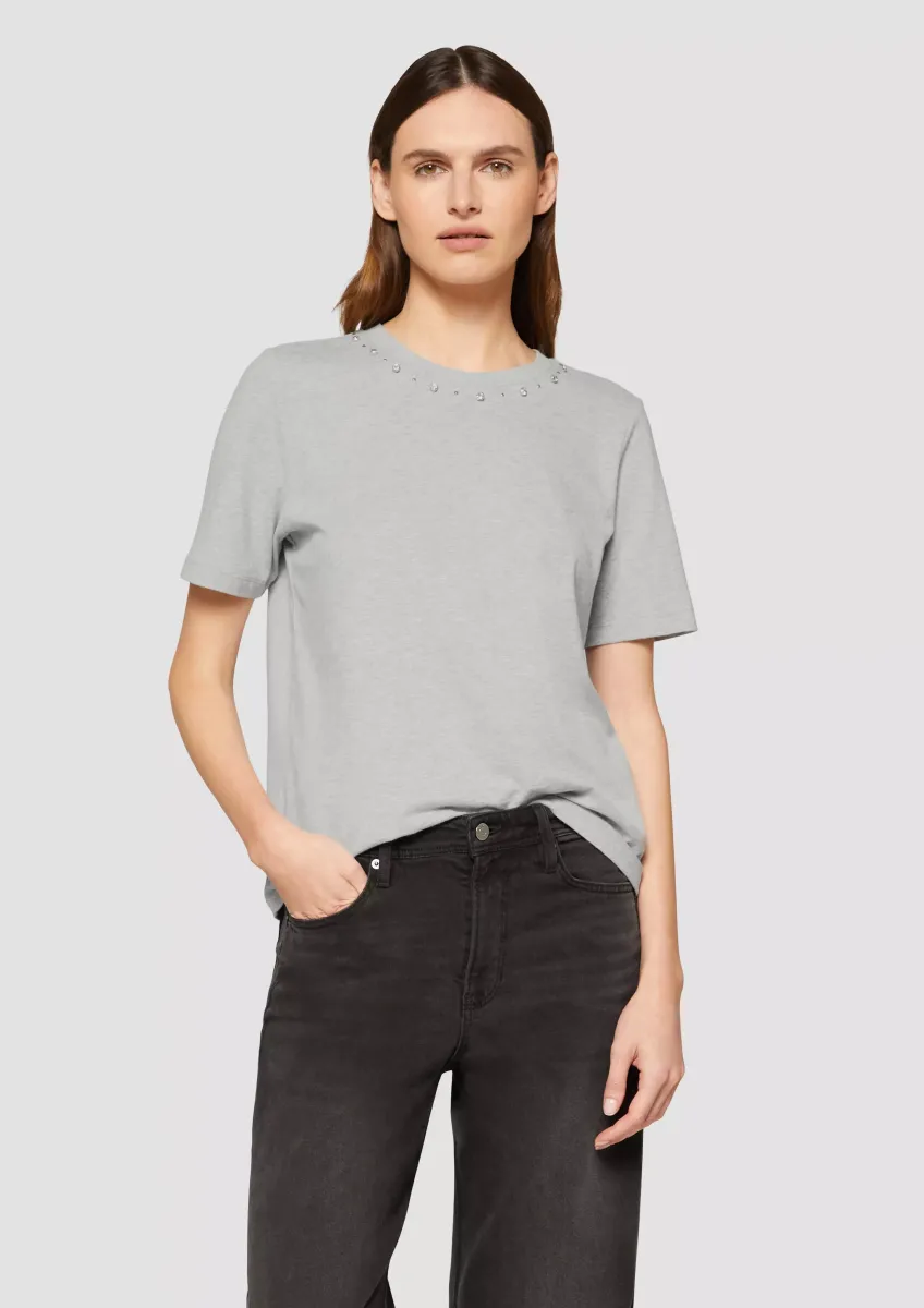 T-Shirt aus Baumwolle mit Schmucksteinen