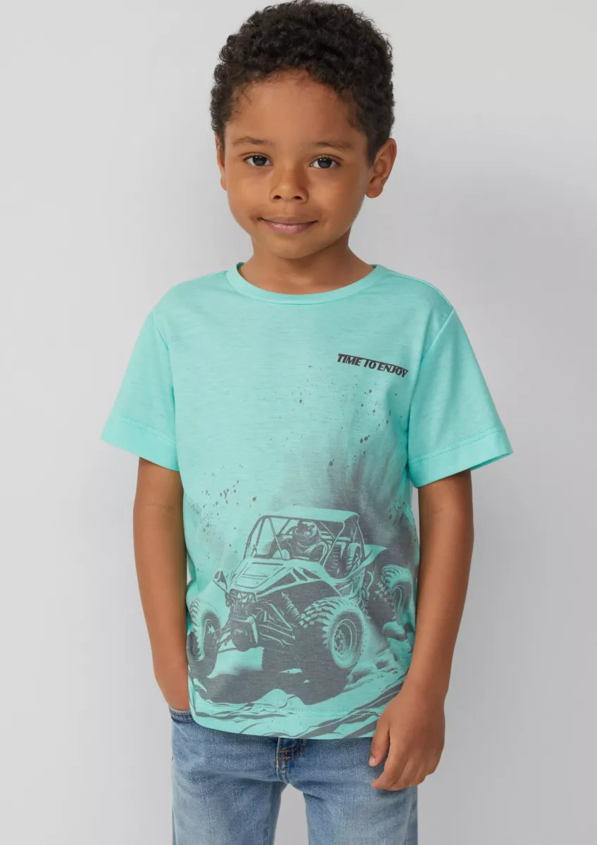 T-Shirt aus Baumwollmix mit Frontprint