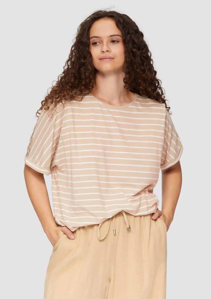 T-Shirt aus Lyocellmix mit Ringelmuster