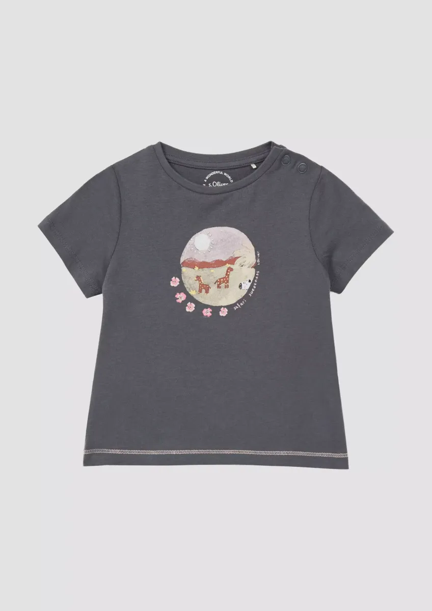 T-Shirt im A-Shape mit Glitzerprint