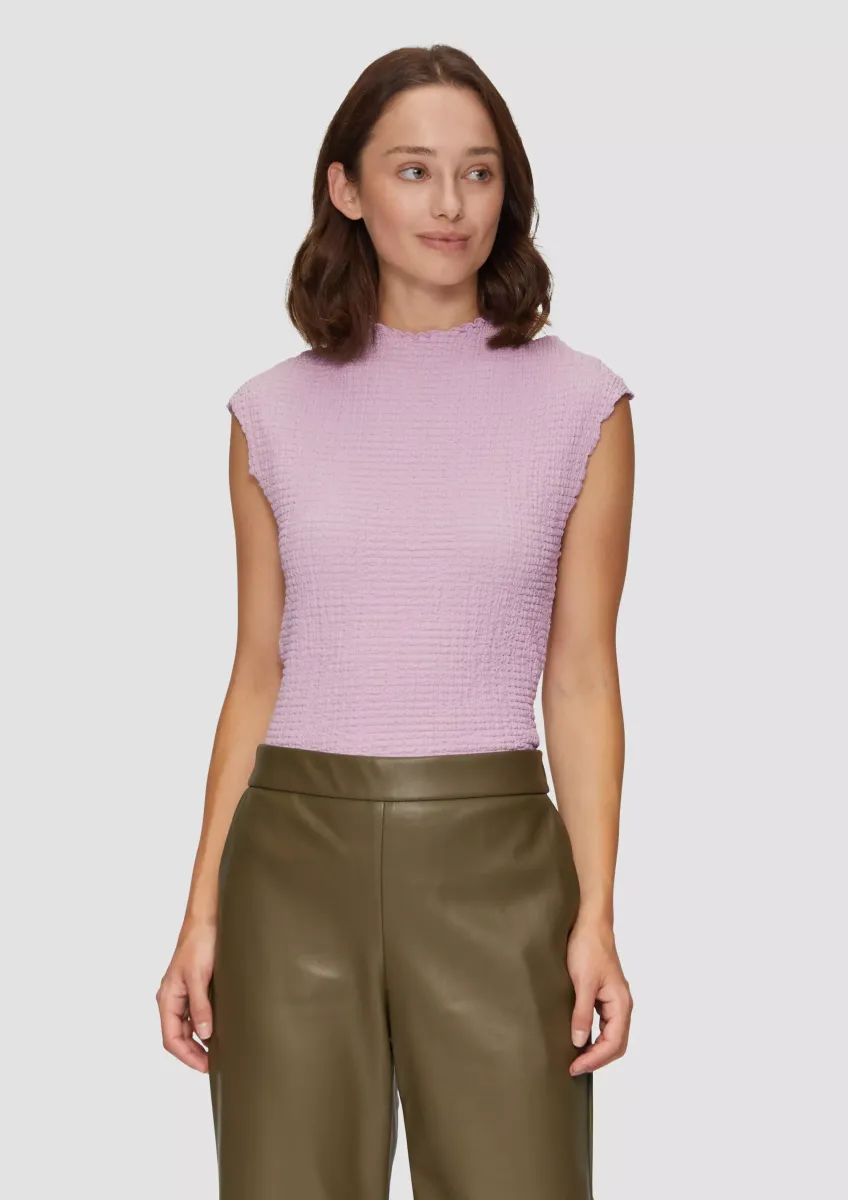 T-Shirt in Crêpe-Optik