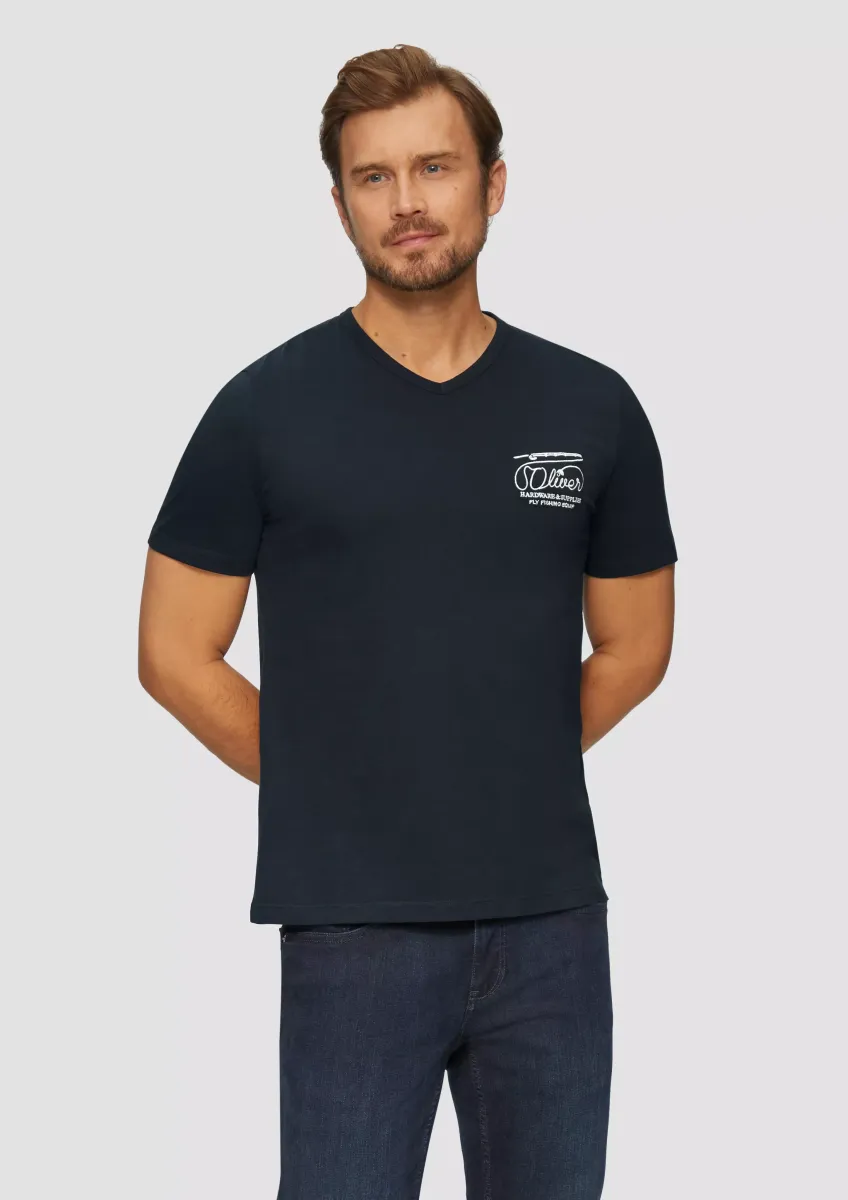 T-Shirt mit Logostickerei