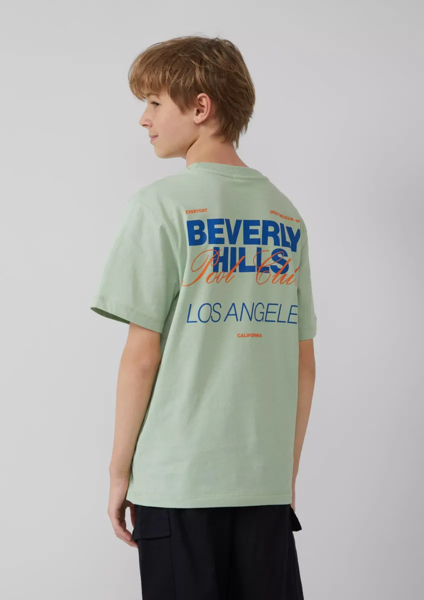 T-Shirt mit Rückenprint und überschnittenen Schultern