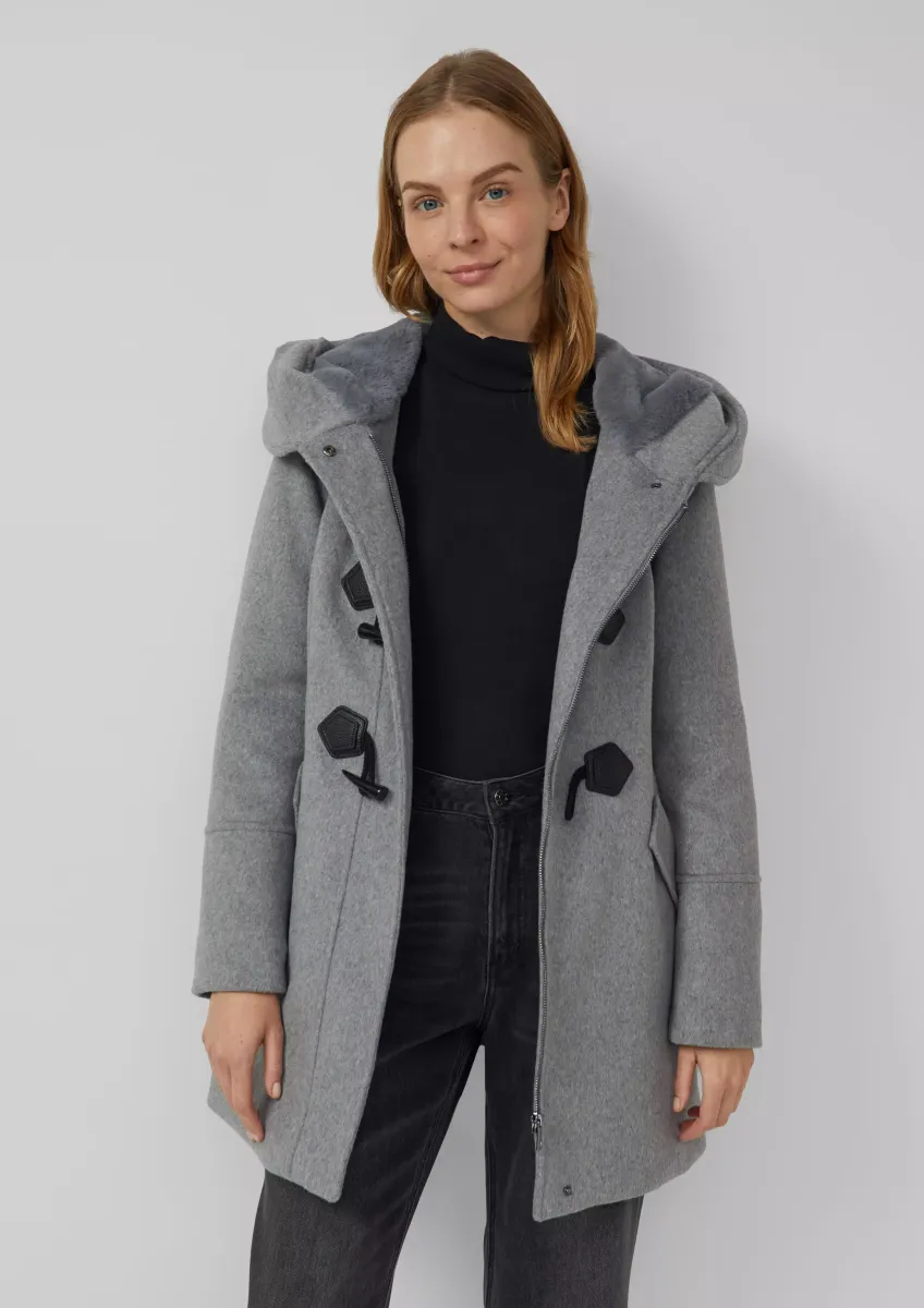 Taillierter Dufflecoat aus Wollmix