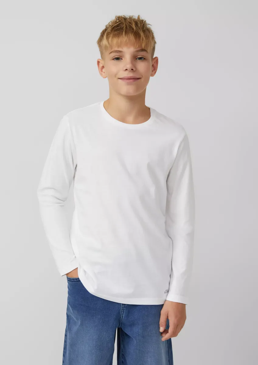 Unisex Longsleeves aus Baumwolle im Doppelback