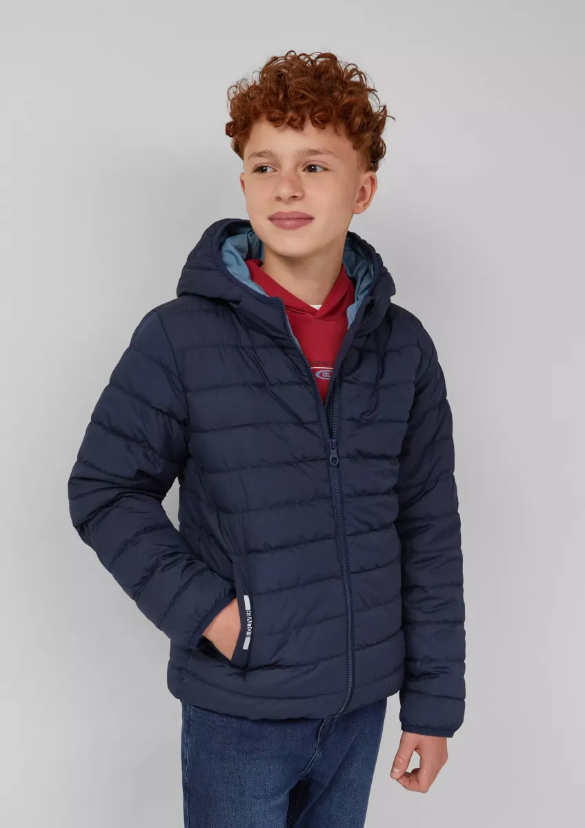 Unisex Steppjacke mit fixierter Kapuze