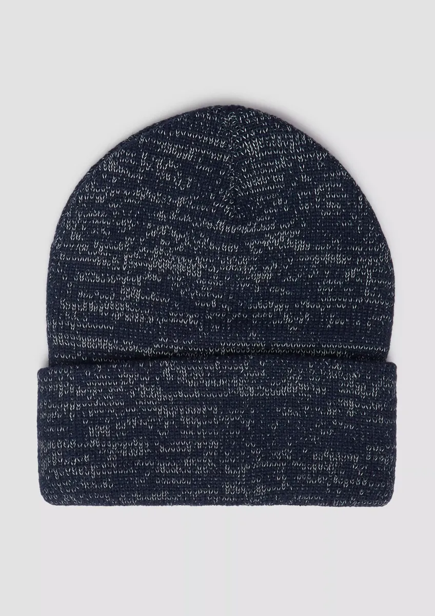 Unisex-Strickmütze mit dekorativem reflektierendem Garn