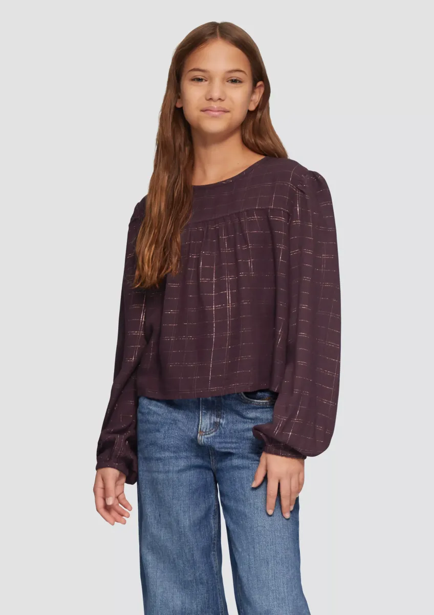 Verkürzte Bluse im A-Shape mit Puff-Ärmeln