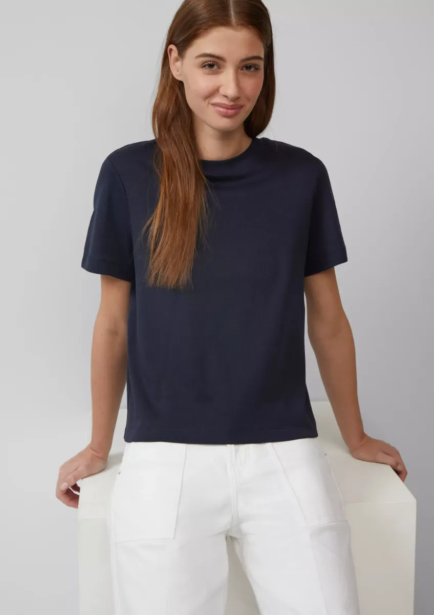 Verkürztes T-Shirt aus Interlockjersey