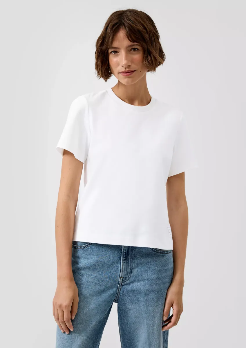 Verkürztes T-Shirt aus Interlockjersey