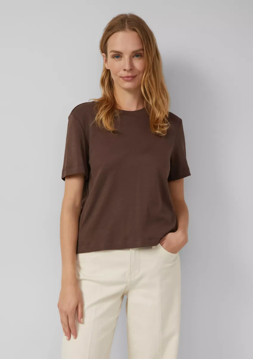 Verkürztes T-Shirt aus Interlockjersey