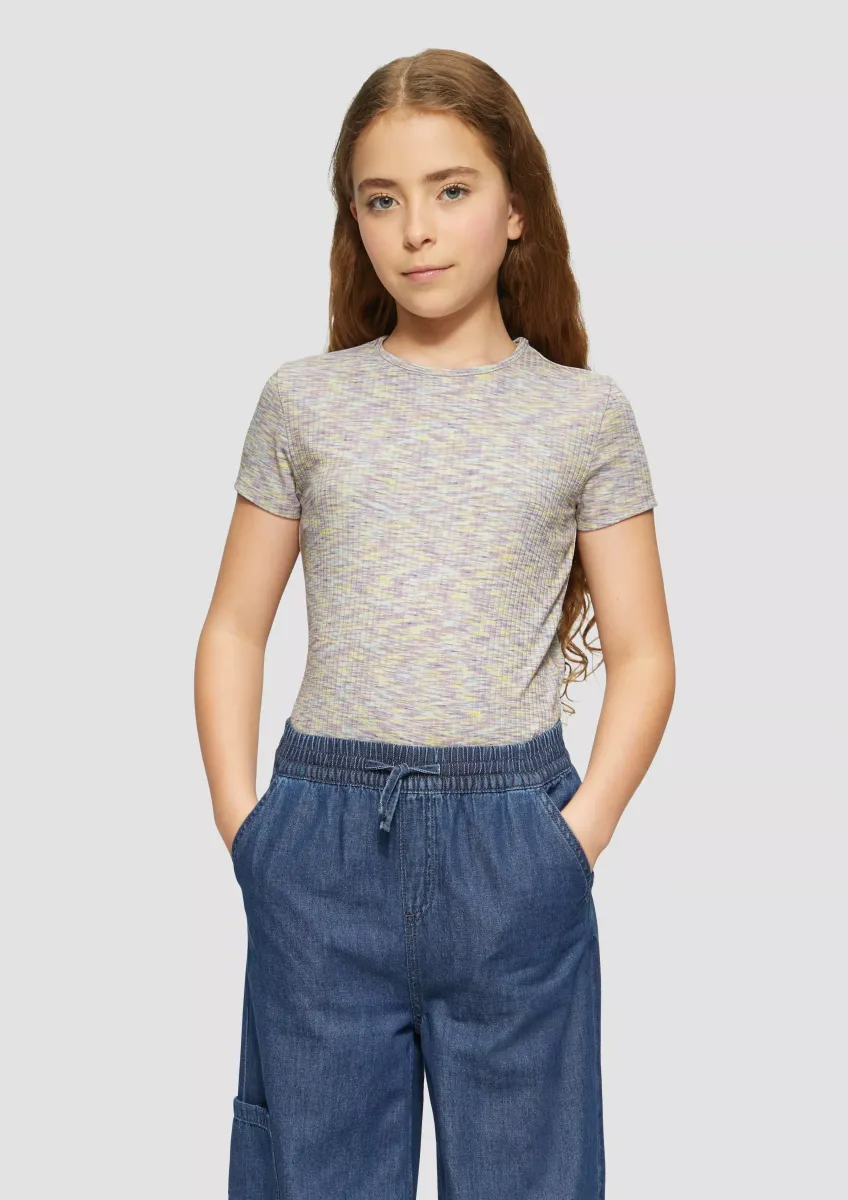 Verkürztes T-Shirt aus Rippware