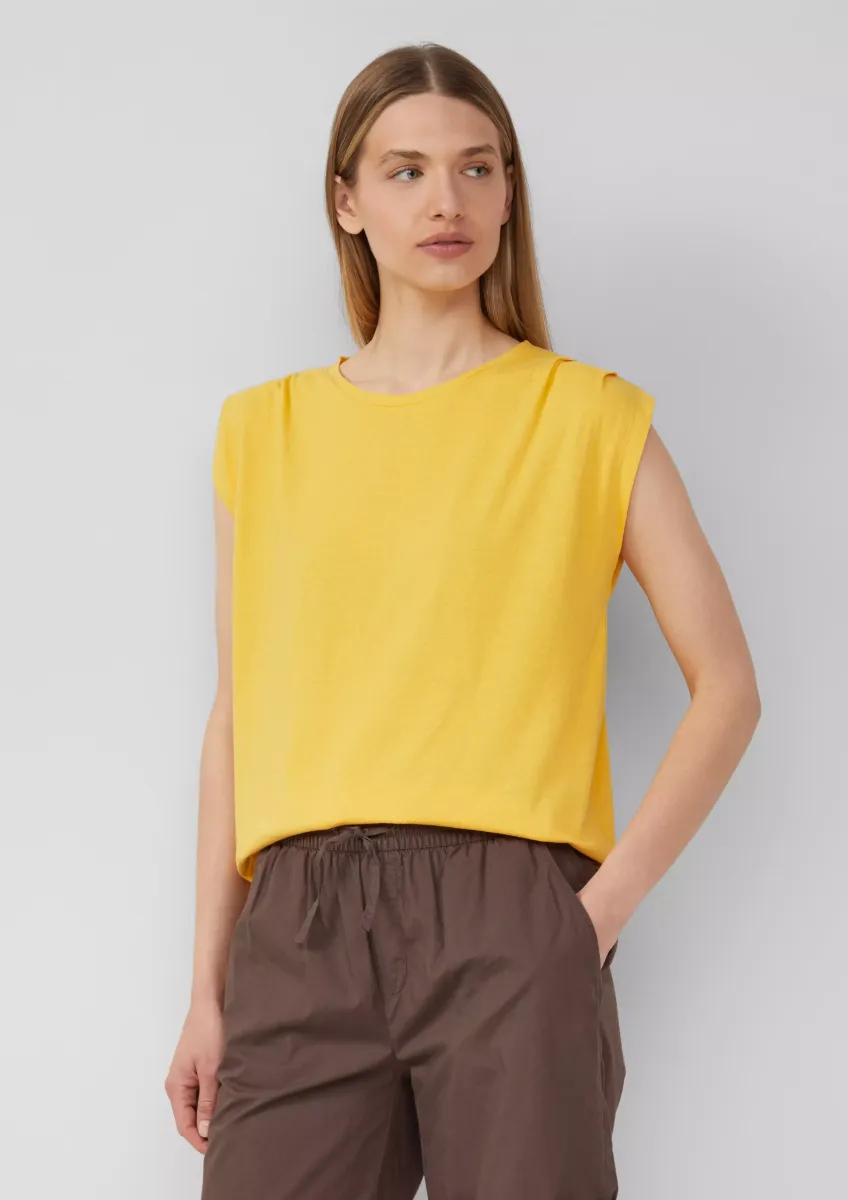 Verkürztes T-Shirt mit Faltendetails