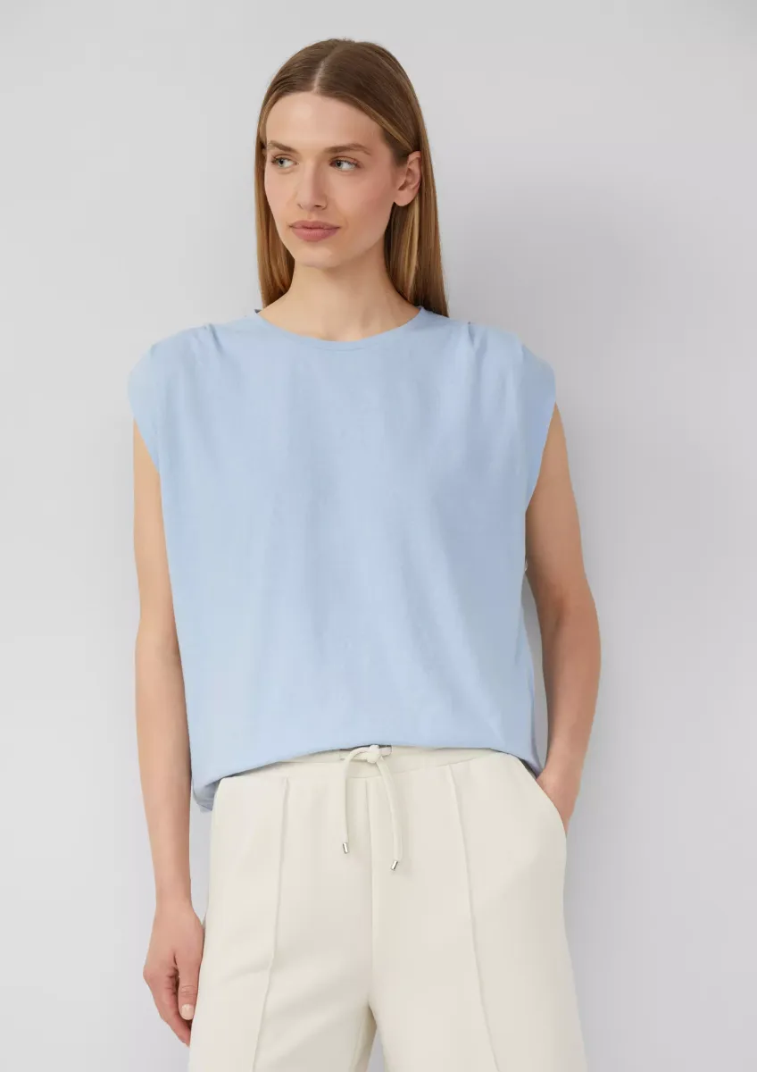 Verkürztes T-Shirt mit Faltendetails