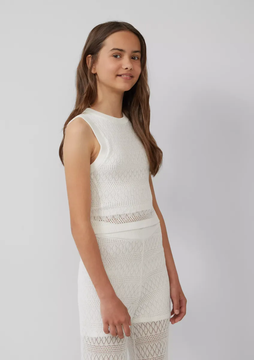 Verkürztes Top aus Ajourstrick