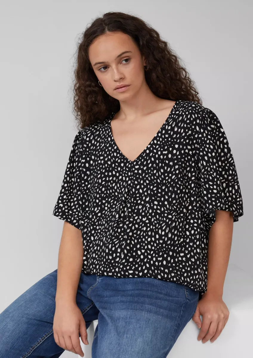 Viskose Bluse mit All-over-Print