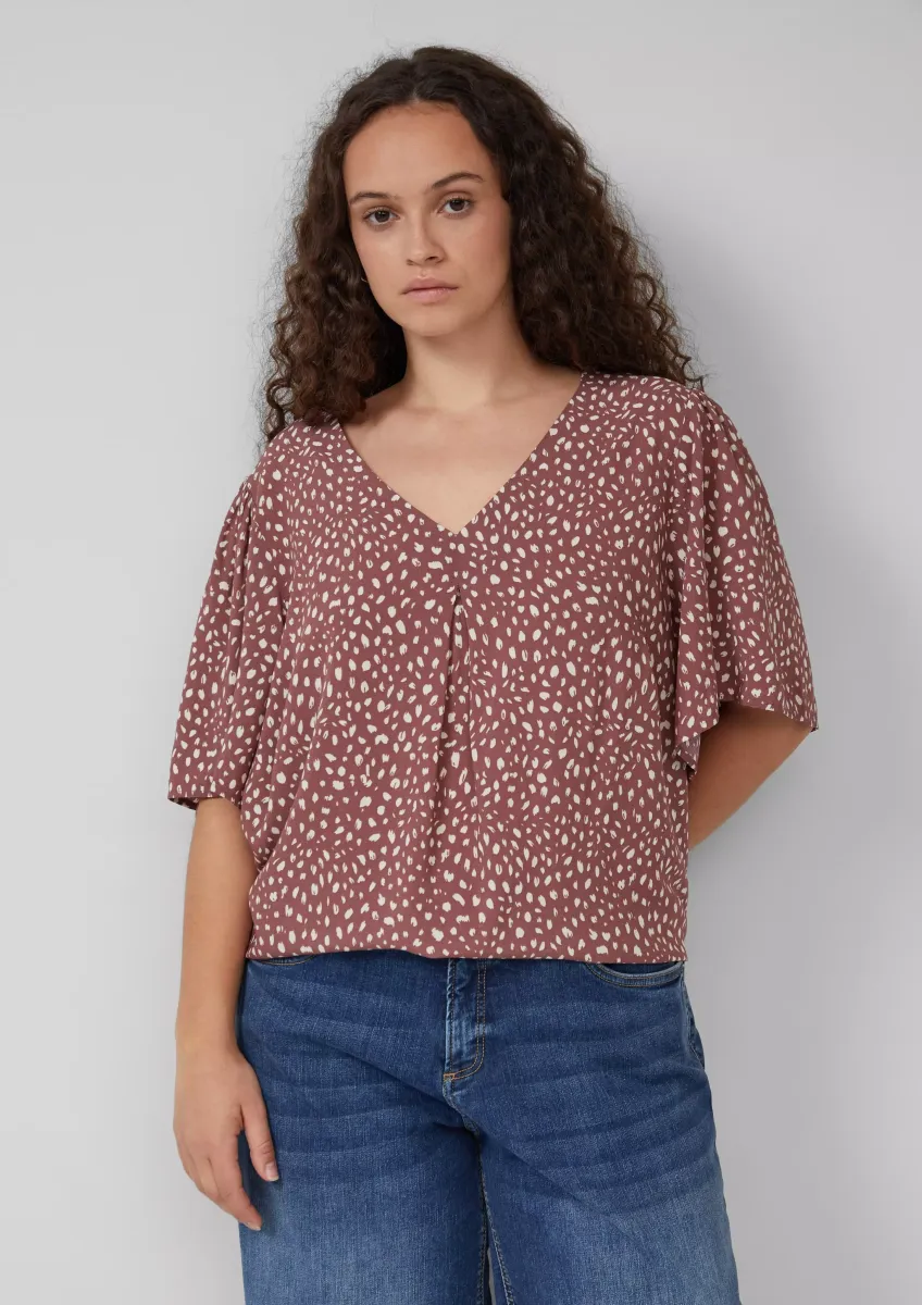 Viskose Bluse mit All-over-Print