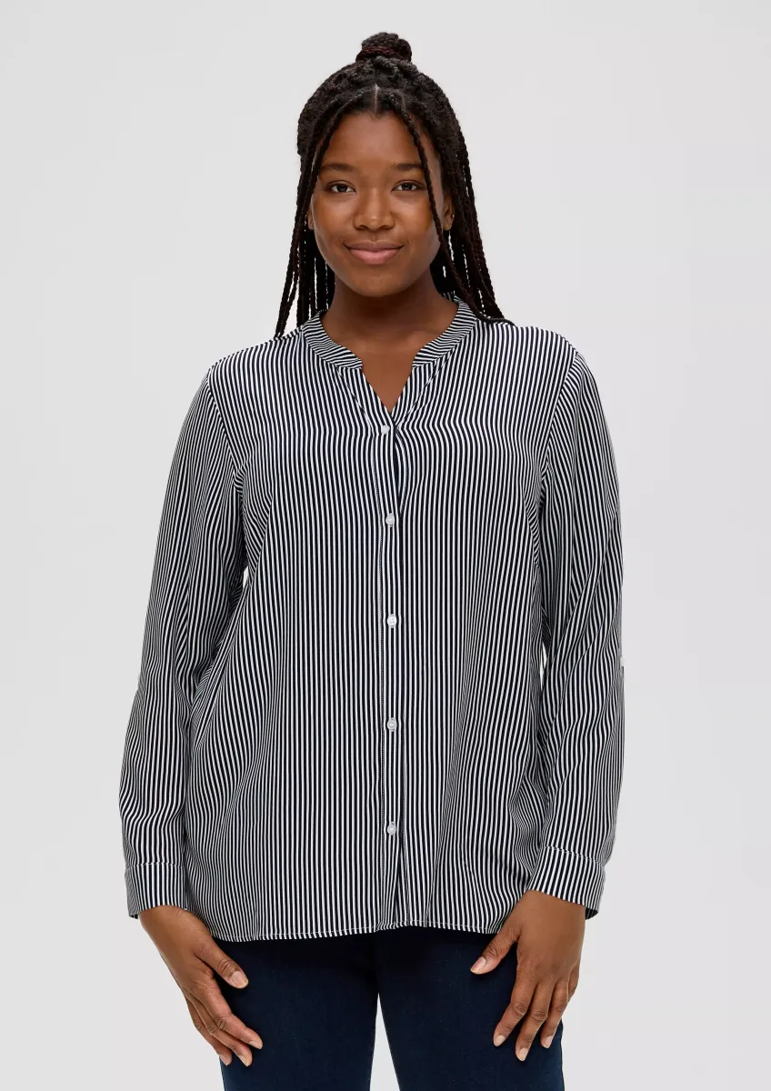 Viskosebluse mit Tunika-Ausschnitt