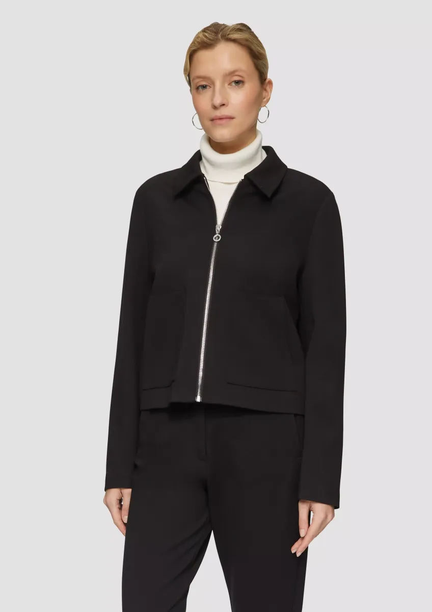 Viskosemix-Jacke mit Hemdkragen