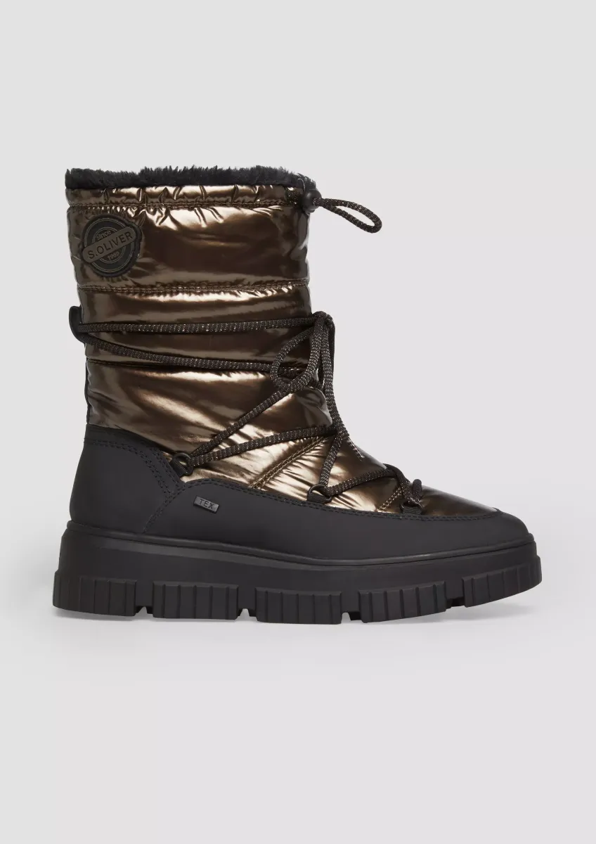 Warm gefütterte Boots mit Metallic-Effekt
