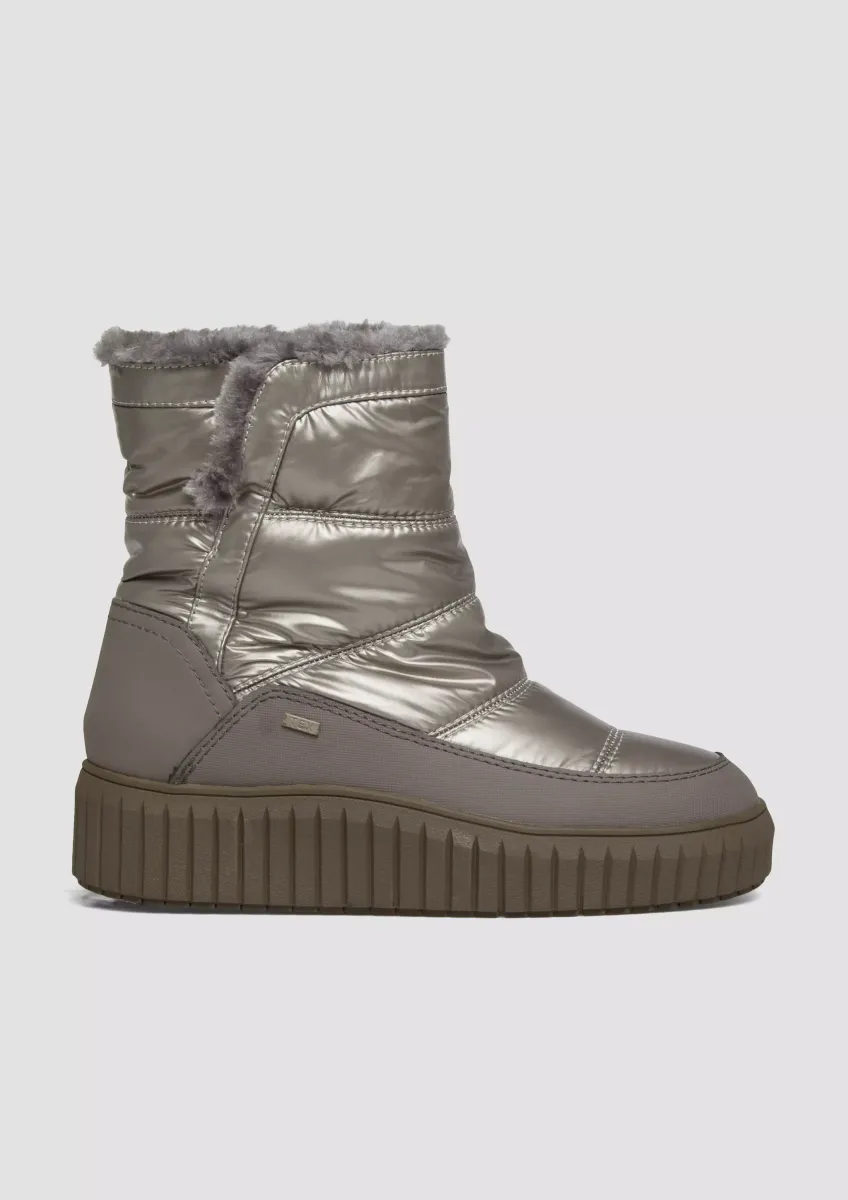 Warm gefütterte Boots mit Metallic-Effekt