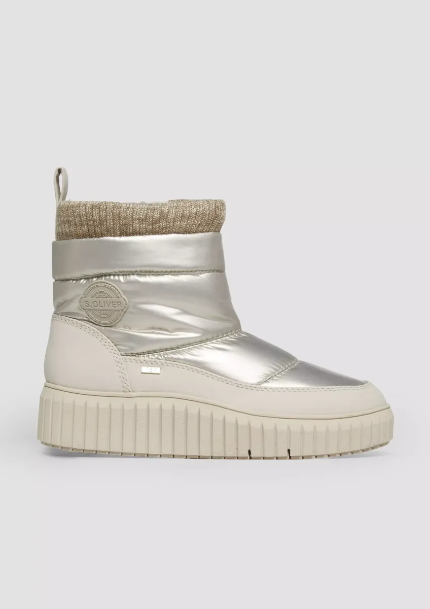 Warm gefütterte Boots mit Metallic-Effekt
