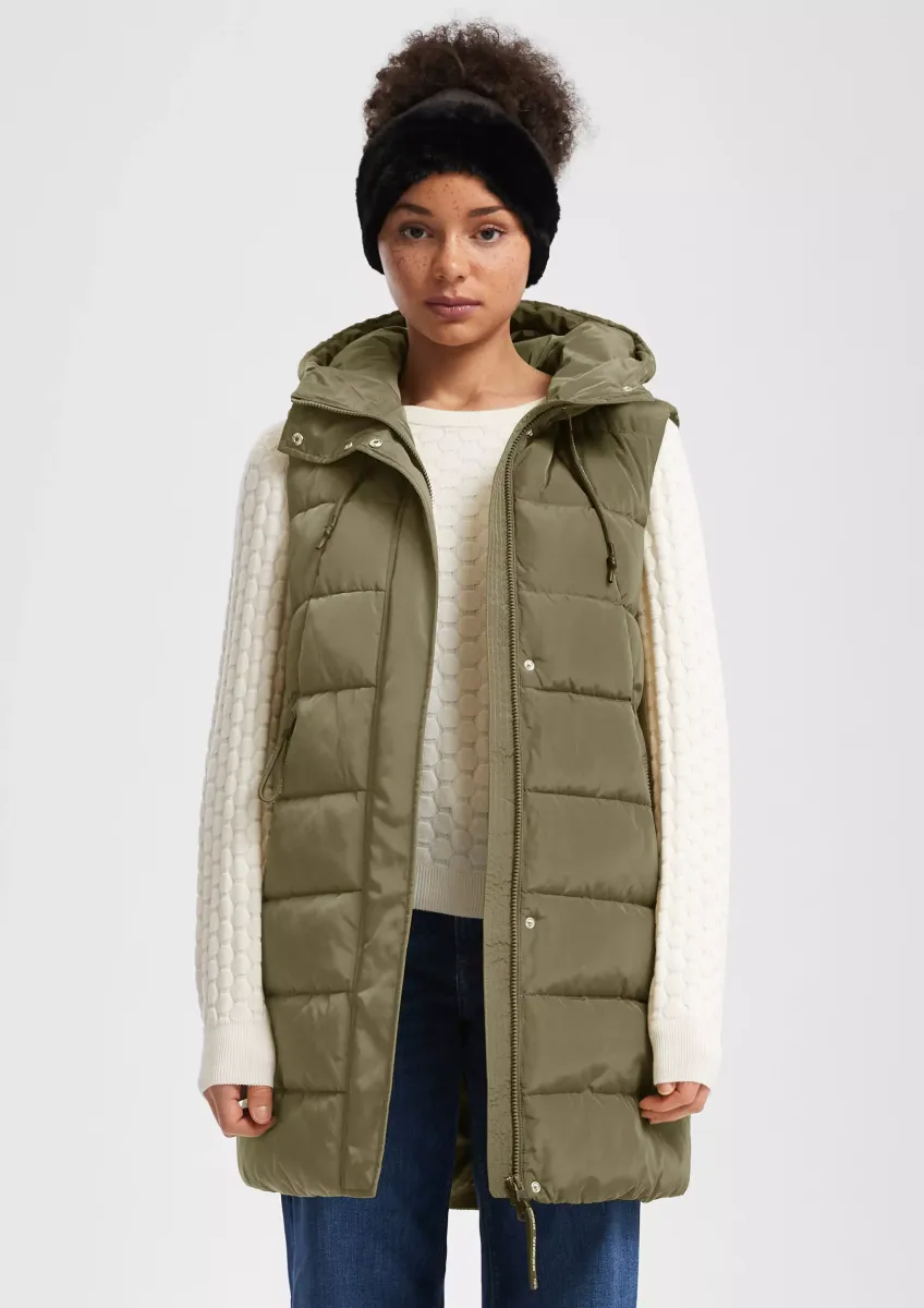 Warm wattierte Steppweste mit Kapuze