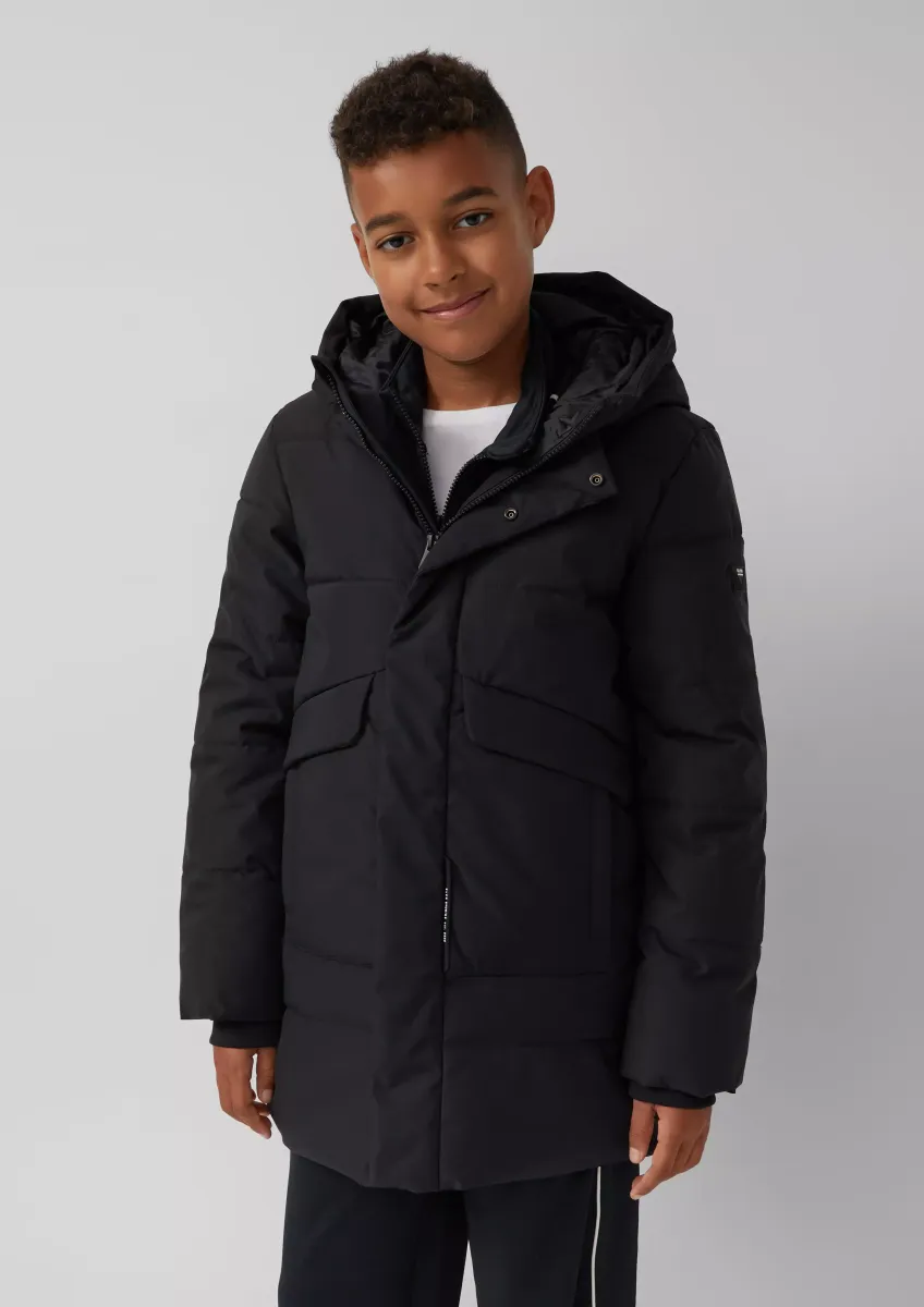 Warmer Steppmantel im Loose Fit mit Kapuze