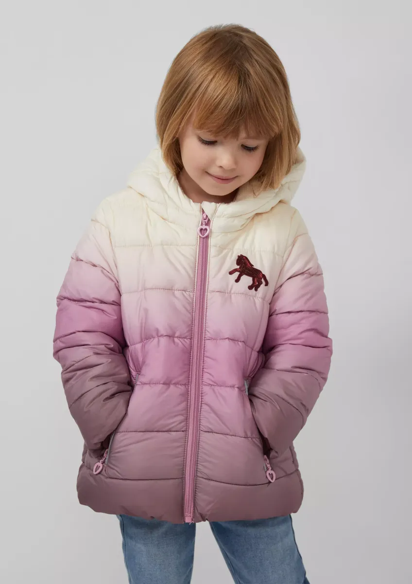 Wattierte Jacke mit Kapuze und kuscheligem Fleecefutter