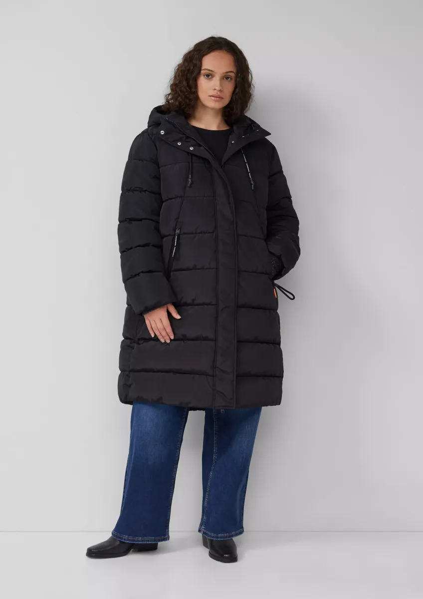 Wattierter Steppmantel mit Kapuze