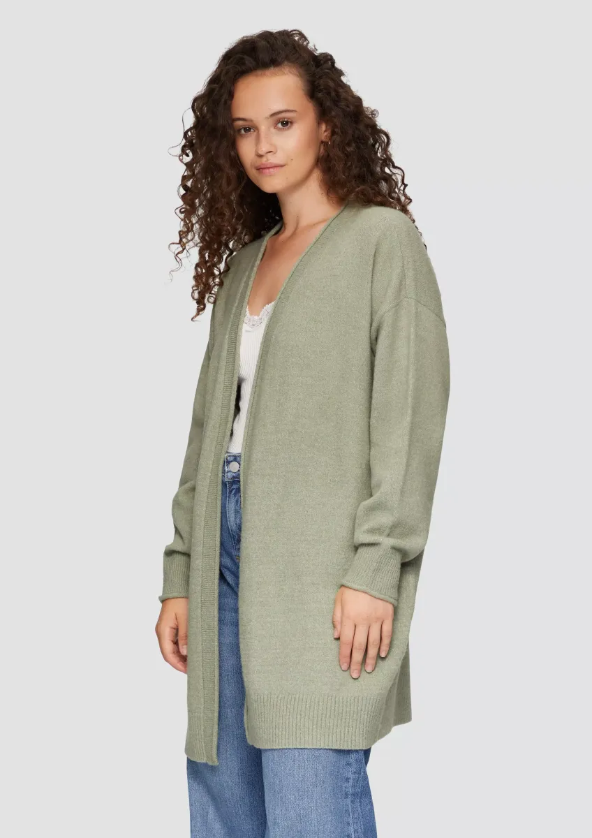 Weiche Strickjacke mit Rollkante