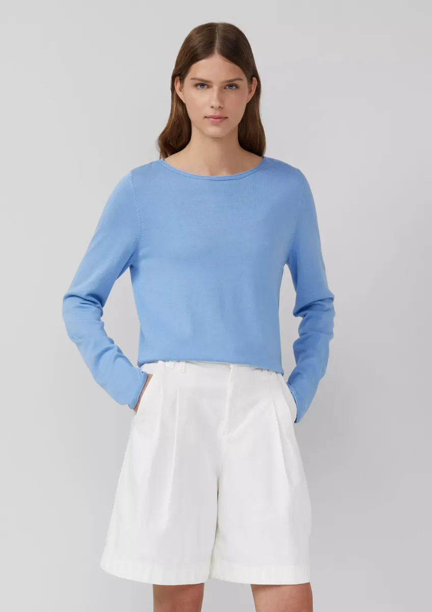 Weicher Feinstrickpullover mit Rollkanten