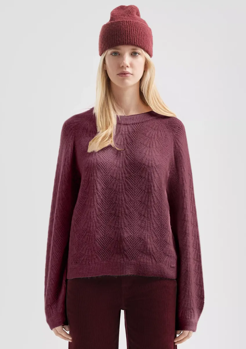 Weicher Pullover mit Ajourmuster