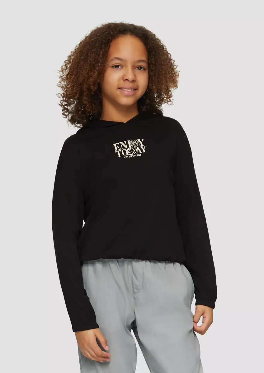 Weiches Kapuzen-Langarmshirt im Boxy-Fit