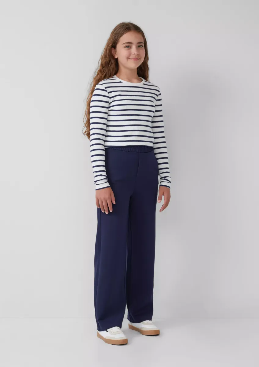 Wide Leg-Hose aus Interlockjersey mit Elastikbund