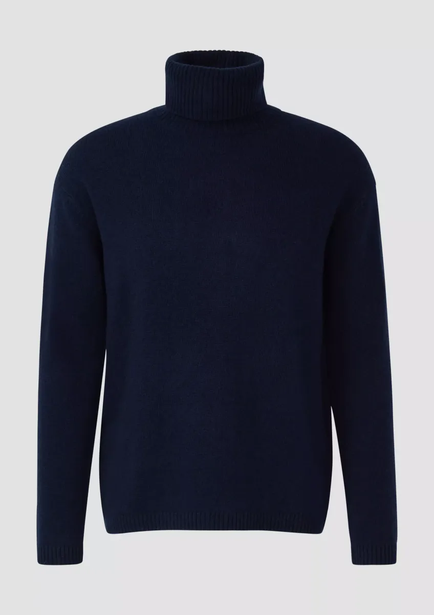 Wollmix-Pullover mit Rollkragen
