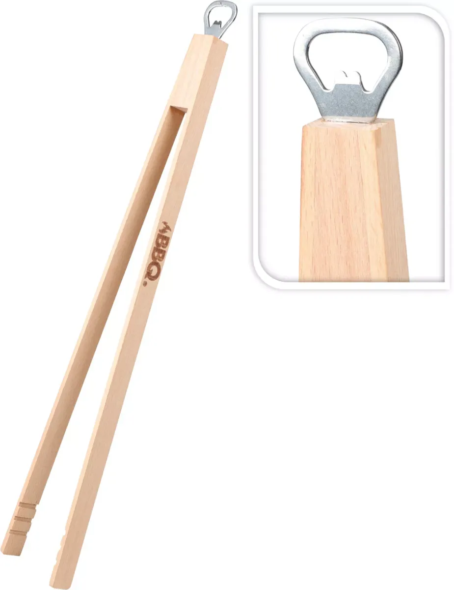 BARBECUE-TONGS Basic Braun 7.5/2/48 cm Holz