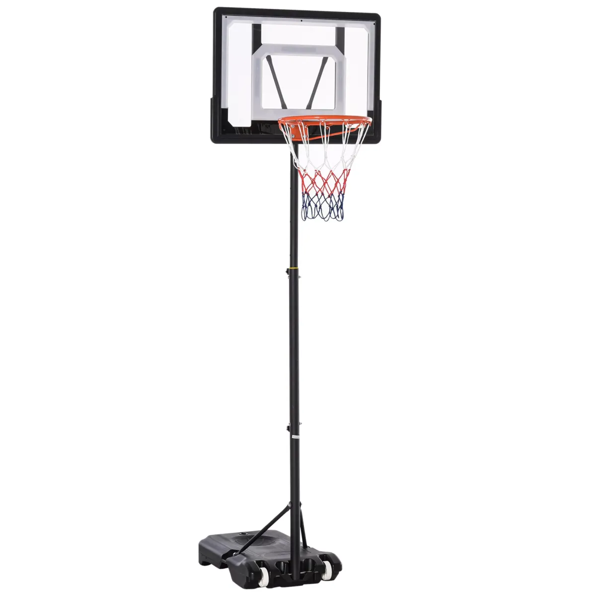 BASKETBALLSTÄNDER, Stahl, Schwarz, 83 x 75 x 206-260 cm