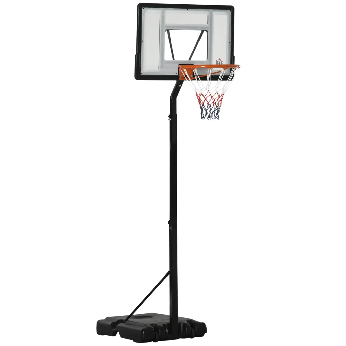 BASKETBALLSTÄNDER, Stahl, Schwarz, 90L x 60B x 260-310H cm