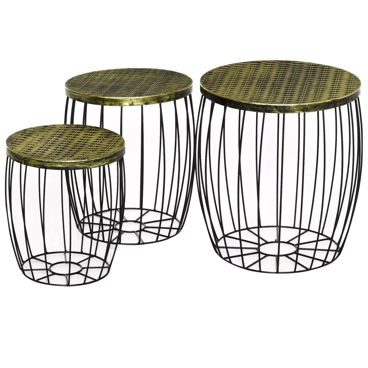 BEISTELLTISCH Metall, Gartentisch rund, Schwarz