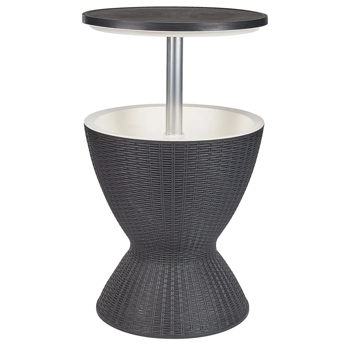 BEISTELLTISCH mit Kühlfunktion schwarz rund 48 cm Aisa