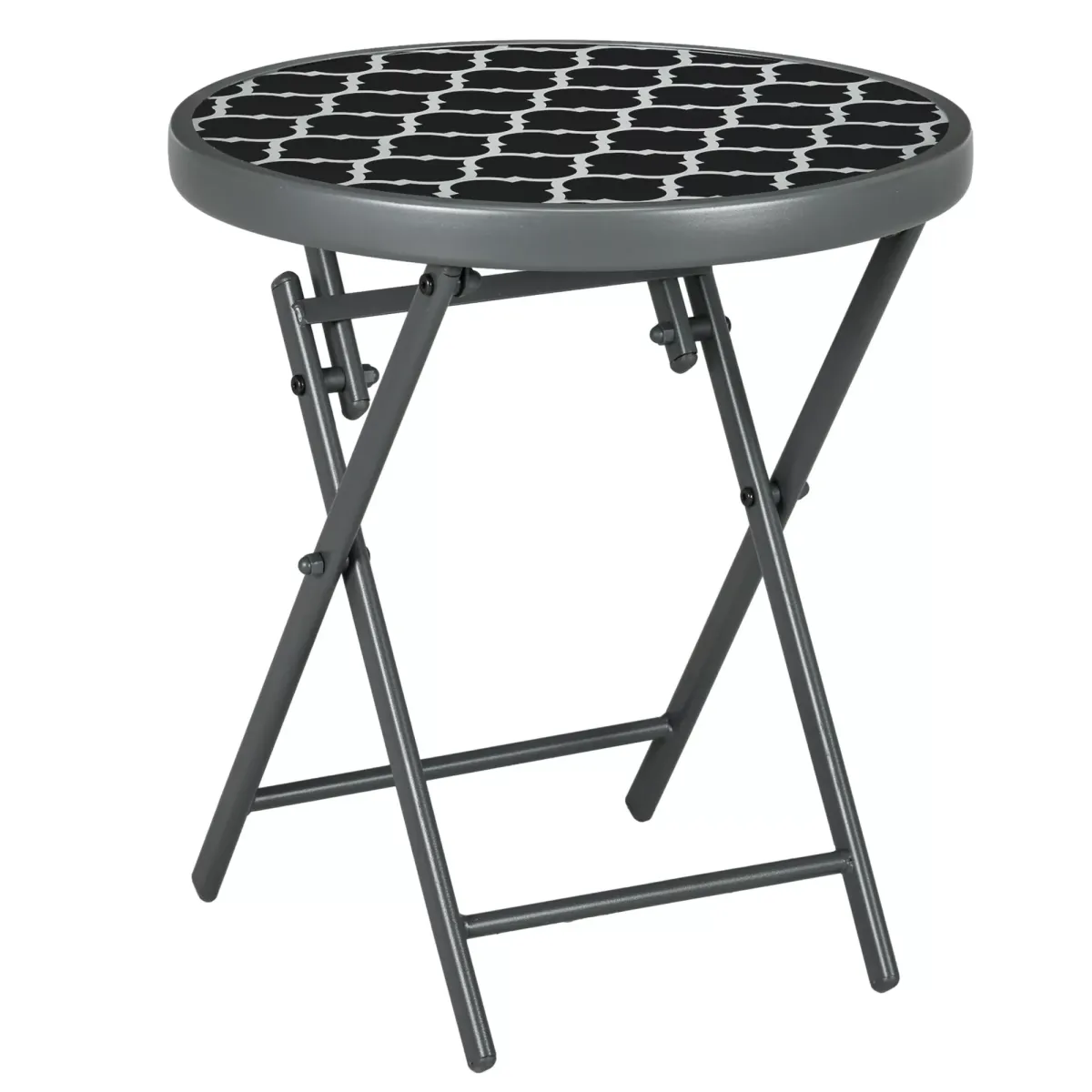 BEISTELLTISCH, Schwarz, Metall, Glas