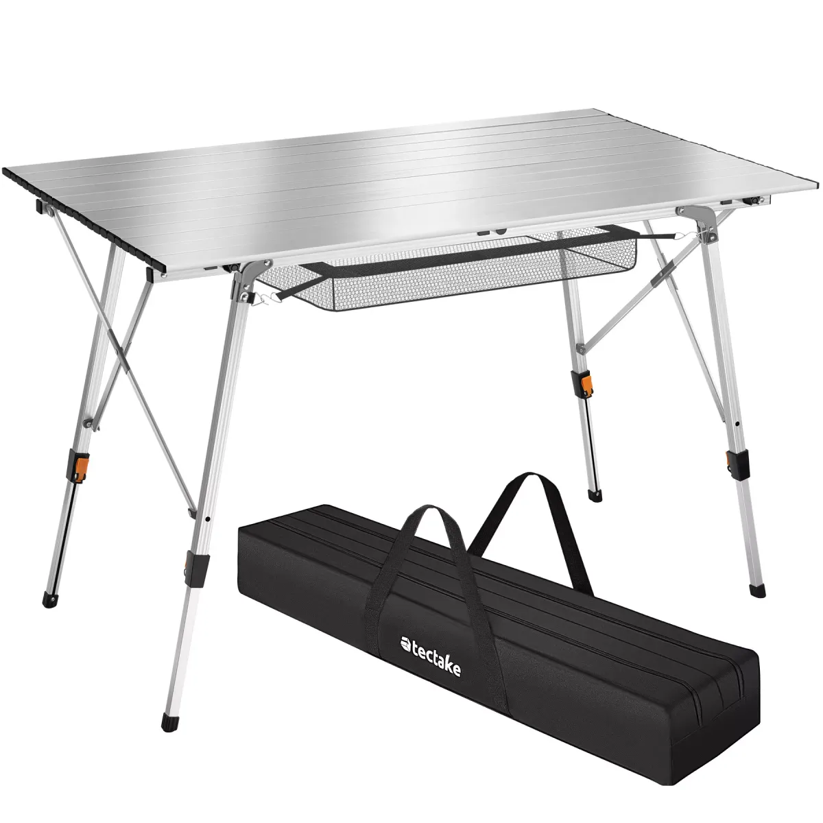 CAMPINGTISCH Bastian,120 x 70,5 x 58 – 79 cm,silber