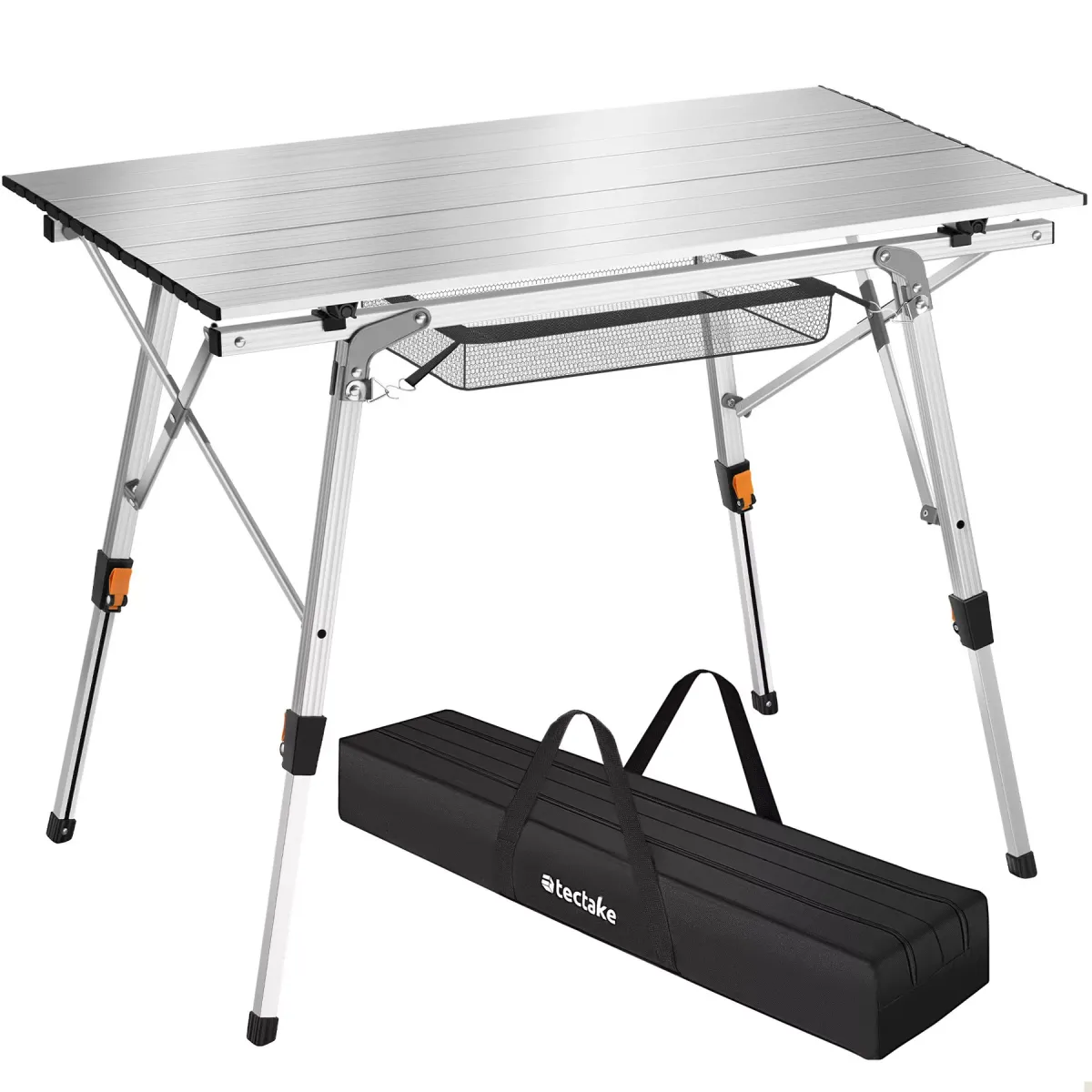 CAMPINGTISCH Tina,90 x 52 x 47 - 70 cm,silber