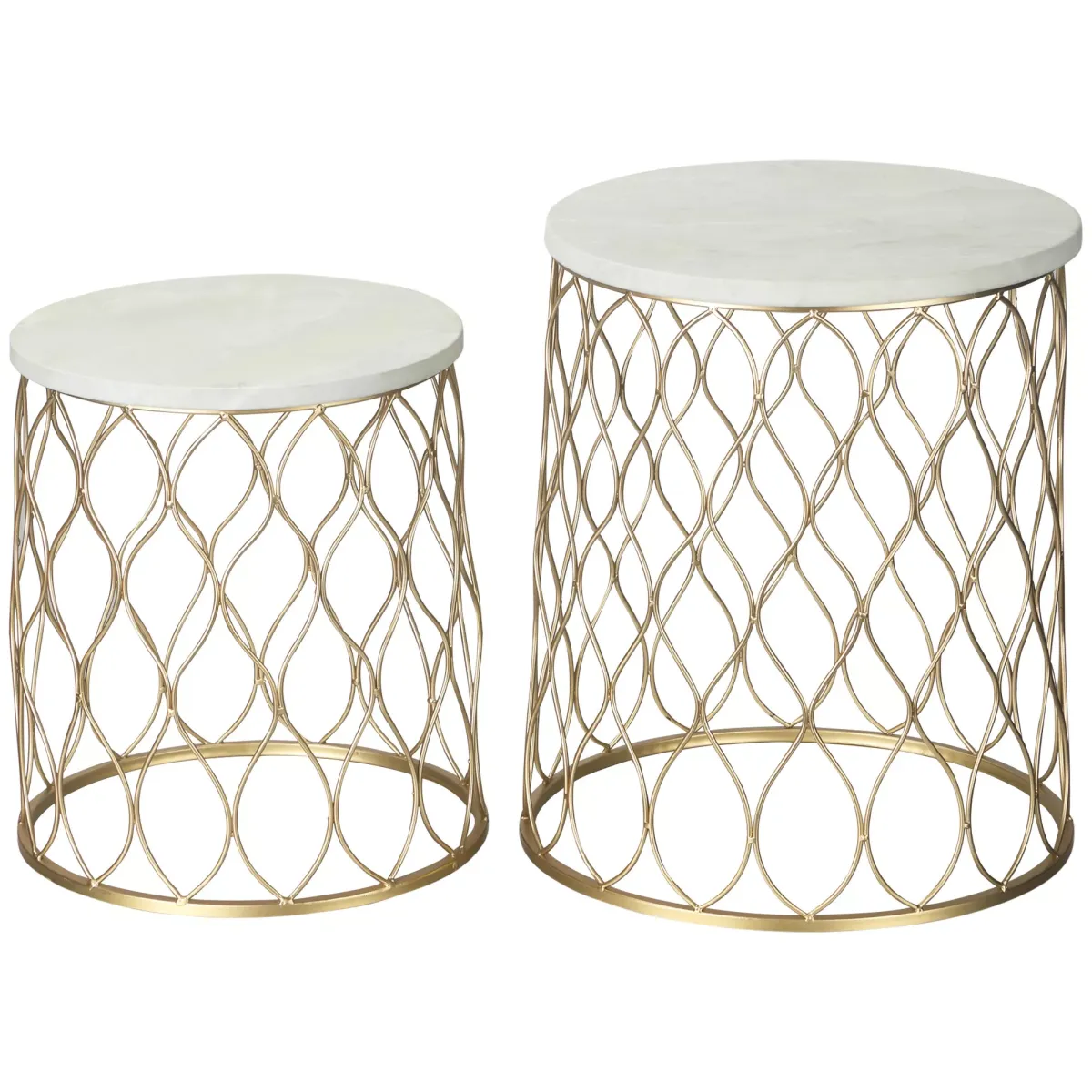 COUCHTISCH rund, Gartentisch, Gold, Steel