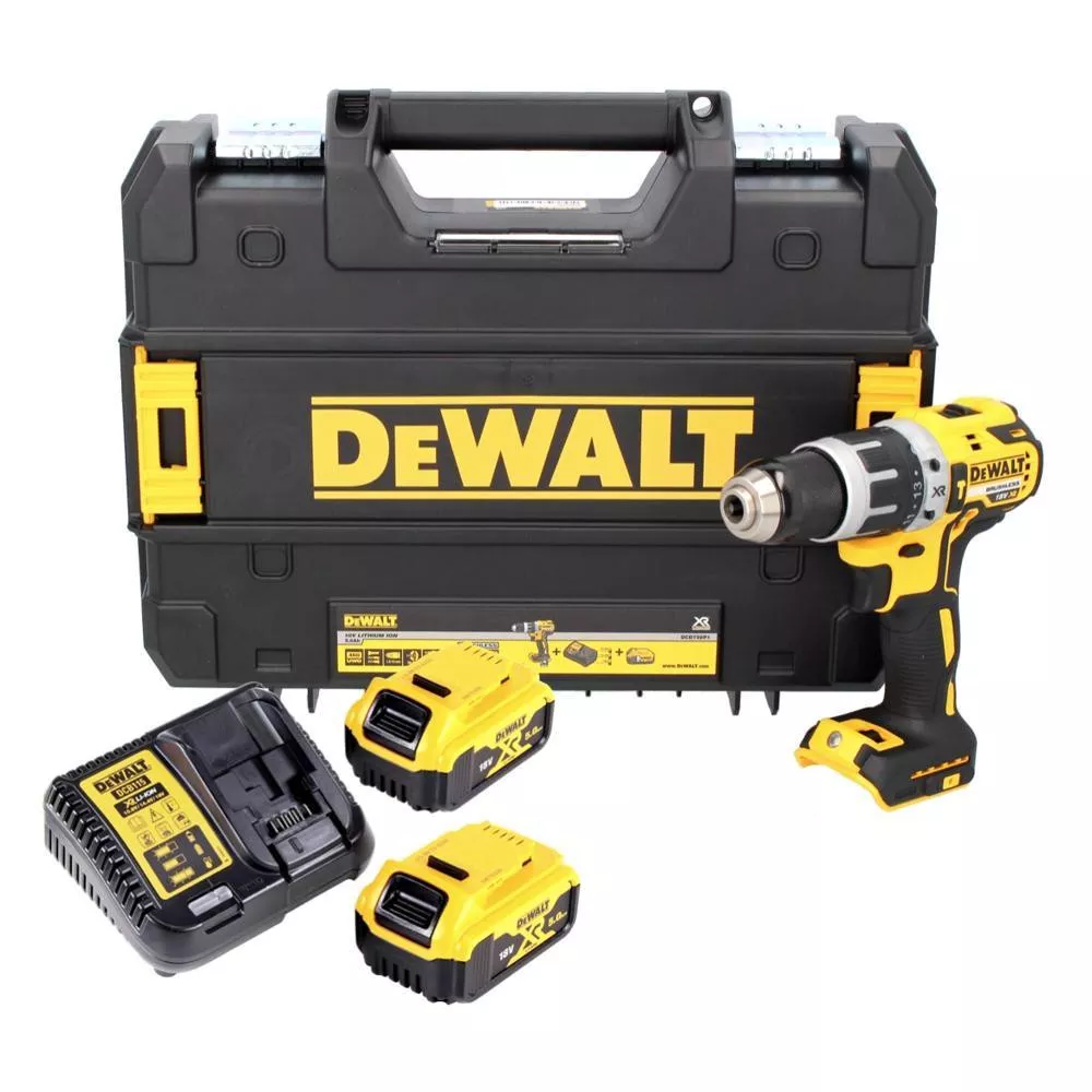 DEWALT DCD 796 P2 Akku Schlagbohrschrauber 18 V 70 Nm Brushless + 2x Akku 5,0 Ah + Ladegerät + TSTAK
