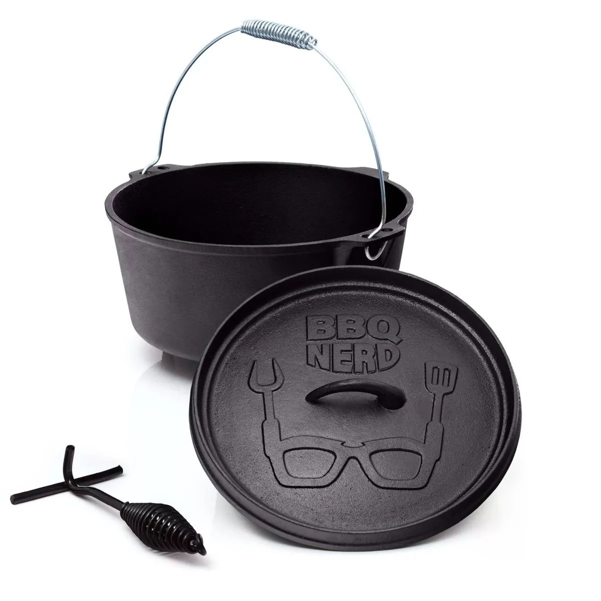 DUTCH-OVEN Gusseisen Feuertopf Gusstopf Grilltopf "Starter" 3,1L mit Füßen