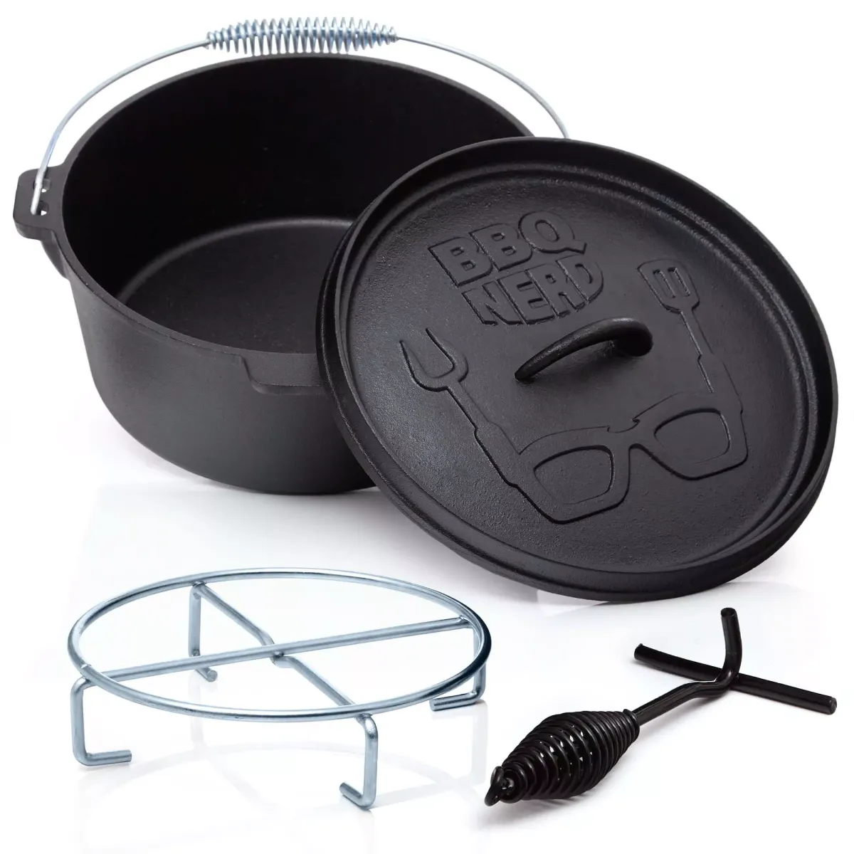 DUTCH-OVEN Gusseisen Feuertopf Gusstopf Grilltopf "Starter" 3,1L mit Ständer