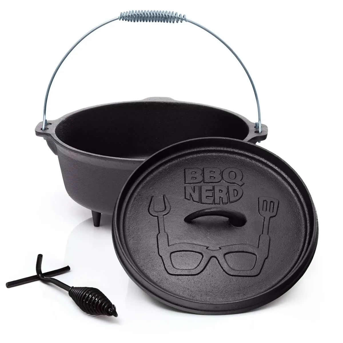 DUTCH-OVEN Gusseisen Feuertopf Gusstopf Grilltopf "Starter" 5,5L mit Füßen