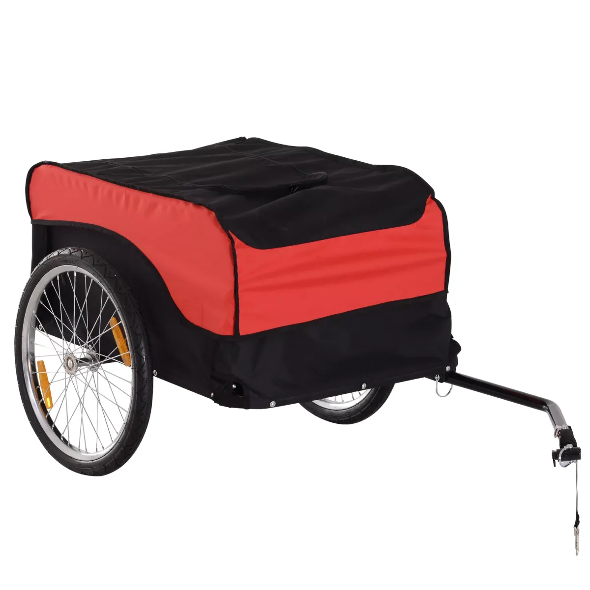 FAHRRADANHÄNGER, Stahl, Rot/Schwarz, 130L x 77B x 65H cm